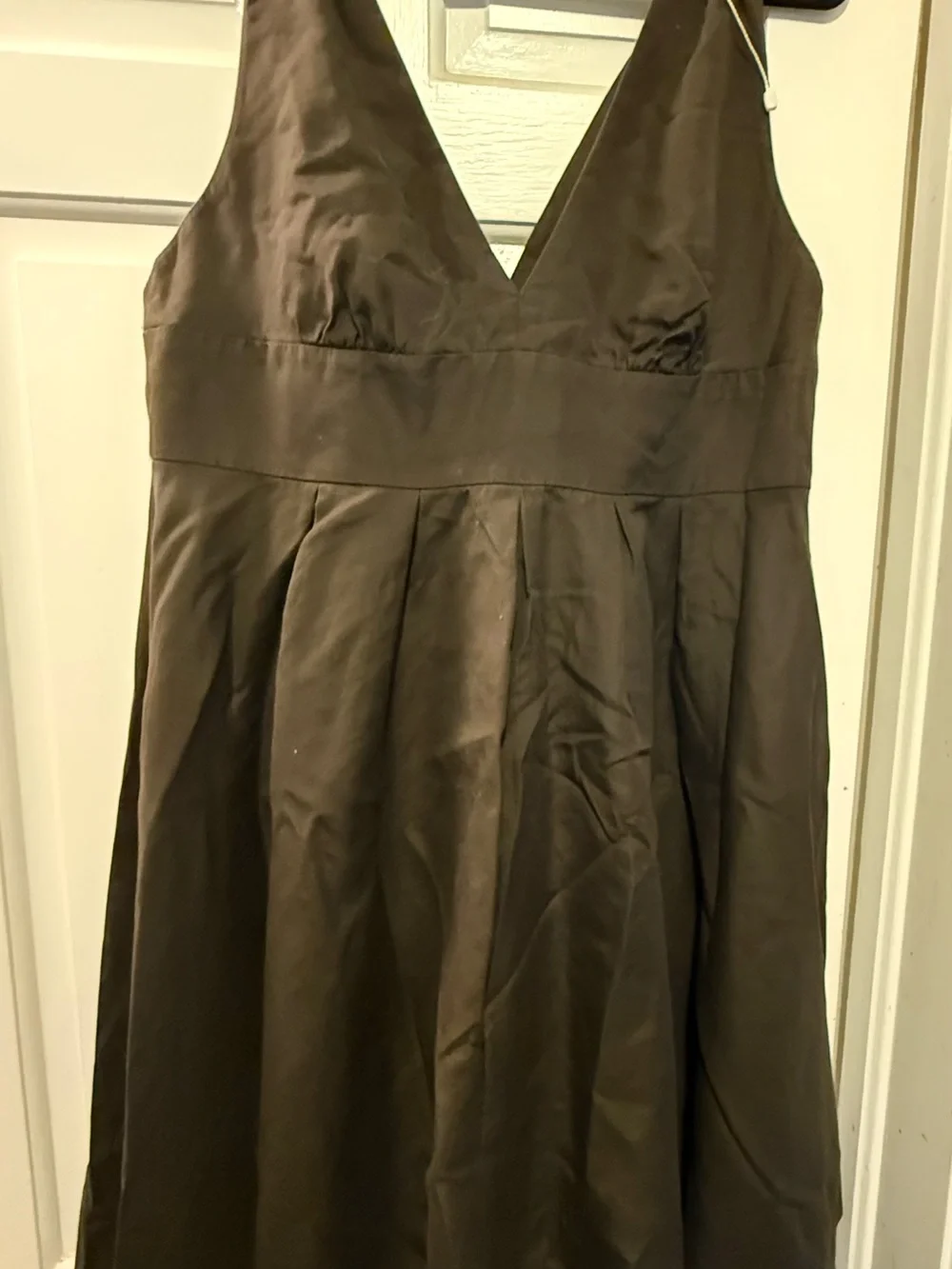 J. Crew Brown V-Neck Sleeveless A-Line Dress